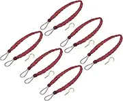 uxcell 6Pcs Curtain Tiebacks, 58cm/23" Braided Drapery Holdback Holder Decorative Rope Tie Back with 6 Metal Hooks, Red