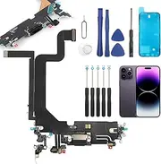 Dock Connector Replacement for iPhone 14 Pro Max USB Charging Port Flex Cable Replacement for iPhone 14 Pro Max A2894 A2651 A2893 A2895 with Screwdrivers