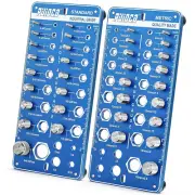 Thread Checker, 42 Bolt/Nut Gauge, 17 SAE & Metric, 8 Drill Sizes, Wall Mount