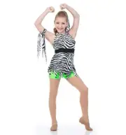 Welcome To The Jungle ZEBRA Child XL Dance Costume Skirted Unitard Animal