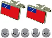 [Select Gifts] Shirt Dress Studs Western Samoa Flag Cufflinks