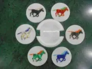 4" White Marble Coaster Set Running Design Inlay Work Home & Kitchen Decor