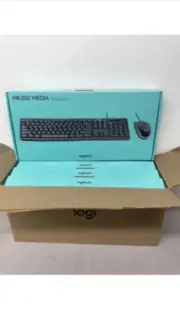 *NEW BOX OF 4* Logitech MK200 Media Plug And Play USB Mouse And Keyboard Combos