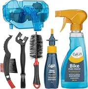 Bike Cleaning Kit Including Bicycle Chain Scrubber, Bike Cleaner Brush Tool,Degreaser,Lubricant Suitable for Mountain, Road, City, Hybrid,BMX Bike and Folding Bike
