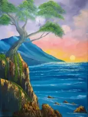 "Sunset Cliffs" Oil Painting 18x24 Painted By Tanisha Railsback Signed