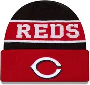 New Era Cincinnati Reds Reversible Cuffed Knit Beanie Hat, Red Black, One Size