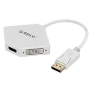 Orico DPT-HDV3-WH DPT-HDV3 Displayport to HDMI+DVI+VGA Adapter 250mm Data Cable - White