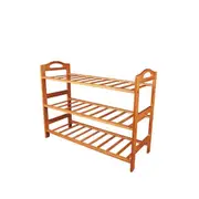 Bamboo 3 Tiers Layers Storage Shoe Rack & Organiser