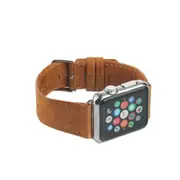 For Apple Watch Series 1,42-mm Case,Genuine Leather Oil Wax Rounded Strap,Brown