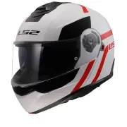 FF908 STROBE II AUTOX White Red-06 Modular Helmet