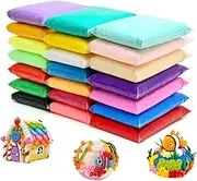 OJYUDD 24 Colors Air Dry Clay Magical Kids Ultra Light Modeling Clay Artist Studio Plasticine Toy Safe and Non-Toxic Modeling Clay
