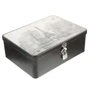 Tinplate Desktop Organizer Home Storage Case Home Organizer Home Tin Container With Key Lock