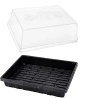 Thick 3-Set Strong Seed Starter Trays with 5" Humidity Domes 144 Cells in Total