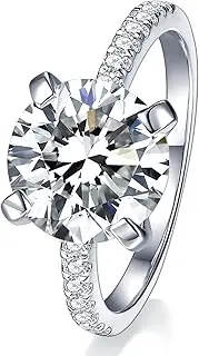 [IMOLOVE] Moissanite Solitaire Engagement Ring for Women, Wedding band 925 Sterling Silver with 18K Gold Plated Lab Created Simulated Round Diamond Ring, Promise Wedding Rings