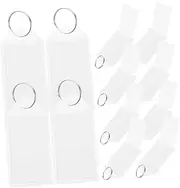 DOITOOL 50pcs Key Tags with Blank Labels and Transparent Covers Split Rings for Key Identification Travel Friendly Design Water and Dirt Resistant