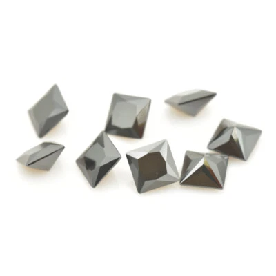 50pcs 2x2-12x12mm Square Black Loose cubic Zirconia CZ Stone For DIY Birthstone