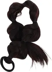 PLAFOPE Wig Bubble Braid Bubble Braids Ponytails Hair Extensions for Fake Ponytail Hair Accessories Rave Women Hairpieces Polyester Dark Brown