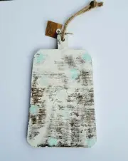 Mud Pie Cheese Distressed Paddle Board Wood Blue White