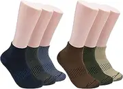 [Clarks] Men's Casual Half Cushion Anklet Socks 6 Pair, Navy/Charcoal/Denim/Brown/Olive/Khaki, Men's 7-12 Shoe, Navy/Charcoal/Denim/Brown/Olive/Khaki, 7-12