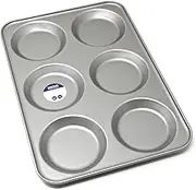 Professional 6 Hole Yorkshire Pudding Tray, British Made with Double Coated Performance Non Stick by Lets Cook Cookware