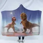 Ferocious Tyrannosaurus 3D Hooded Blanket Wearable Flannel Throw Blanket Cloak