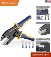 Professional Ratchet Crimping Tool for Non-Insulated Terminals, Ergonomic Design