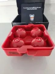 Maker’s Mark Original Ice Ball Tray in Red Plastic 2" Round Ice Mold