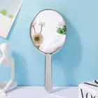 Liquid Shape Oval Mirror Mini Hand-held Desktop Cosmetic Mirror Makeup Tool