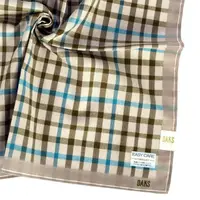 在飛比找momo購物網優惠-【DAKS】經典格紋撞色刺繡LOGO純綿帕巾(水藍色/淺棕色