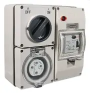 NLS 66CV420RCD - 4 Pin 20Amp Switched Socket Outlet Earth Leakage Protected IP66