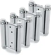 2 Pairs (4Pcs) of 3" Stainless Steel Cafe Saloon Door Swing Self Closing Double Action Spring Hinge