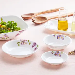 【美國康寧】CORELLE 紫霧花彩5件式餐具組 (8吋平盤*2+10吋平盤+500ml碗*2)-E02