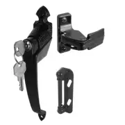 1-3/4 In., Black, Colonial Push Button Lock With Key | Door Storm K Hole Latch
