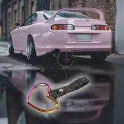 Neo Chrome Heart Shape JDM Ring Tsurikawa Bus Car Handle Strap -BK Clouds Nylon