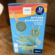 NIB ALDI Play Wooden Kitchen Accessories Set Green 2025 Crofton