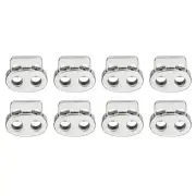 Spring Cord Lock End Toggle, 8Pcs Double Hole Spring Stopper Silver White