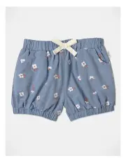 [Sprout] Flowe Embroidery Short in Denim
