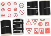 KOMBIUDA 6pcs DIY Highway Tape Set Removable Road Stickers Toy Traffic Sign for Boys and Girls