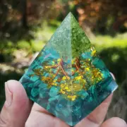 Tree of Life Orgone Pyramid Peridot With Malachite Crystal Stone Energy Chakra