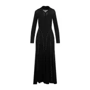 [Simone Rocha] Simone Rocha-Black Cotton Ribbed Multi Snap Bias Cut Dress-Donna S STAND