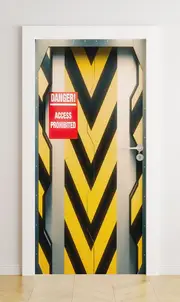 [Namly Design] Door stickers - Industrial Hazard Design / Peel and Stick