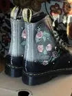 Dr. Martens 1490 Vonda Chain Roses Black Ankle Boots- RARE