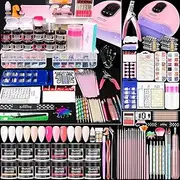 DouborQ Acrylic Nail Kit with Electric Nail Drill Nail Lamp,U V Nail Dryer Light Manicure ,False Nail Tips Starter Set Acrylic Nail Art Supplies for Beginner with Everything