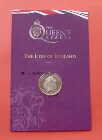 在飛比找Yahoo!奇摩拍賣優惠-銀幣英屬印度洋領地年女王神獸系列1-獅子-2英鎊雙色鑲嵌紀念