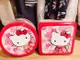 ♥小花花日本精品♥ Hello Kitty 凱蒂貓粉紅色蝴蝶結櫻花和幅圖案 圓形鐵盒 葉朗彩餅乾 和菓子90122002