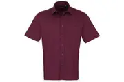 Premier Mens Short Sleeve Formal Poplin Plain Work Shirt (Aubergine) - UTRW1082