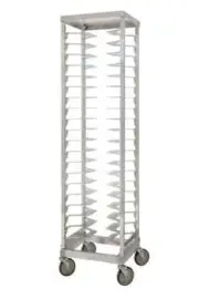 Prairie View Industries Mobile Aluminum 20 Pan Pizza Single Rack 18in Pans