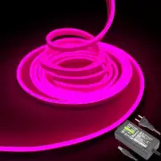 Pink Neon LED Strip Lights，16.4 Ft/5M 12V DC 600 SMD2835 Leds Waterproof Rope Li