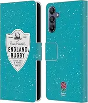 Head Case Designs Officially Licensed England Rugby Union Grass Dirt and Heroes History Leather Book Wallet Case Cover Compatible with Samsung Galaxy A15