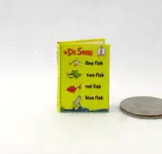 ONE FISH TWO FISH RED FISH 1:12 Scale Miniature Readable Illustrated Book Seuss
